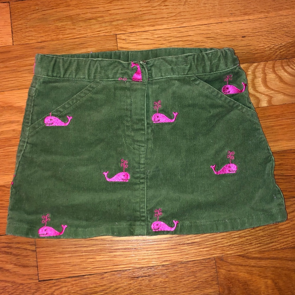 Lilly Pulitzer Embroidered Whale Corduroy Skirt 2T